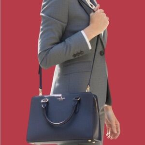 Kate Spade New York Blue Pebbled Leather Satchel Crossbody Bag Like New